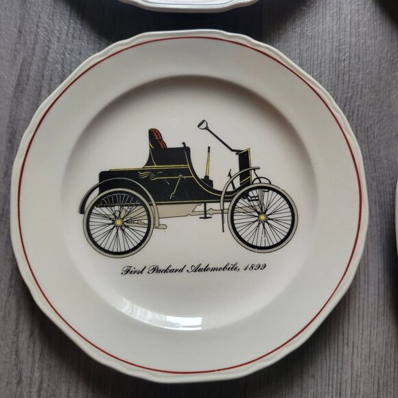 Set Of 4 Lenox Special Porcelain Plates 1970s Vintage Car Designs - Picture 7 of 8